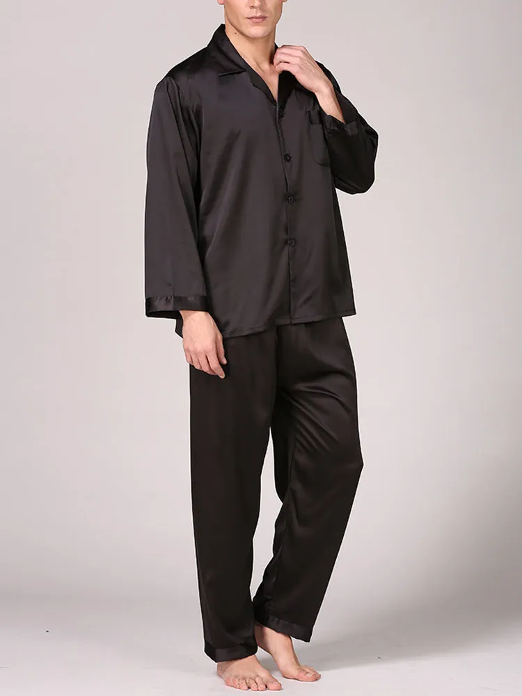Men's Classic Satin Pajama Set Sleepwear
