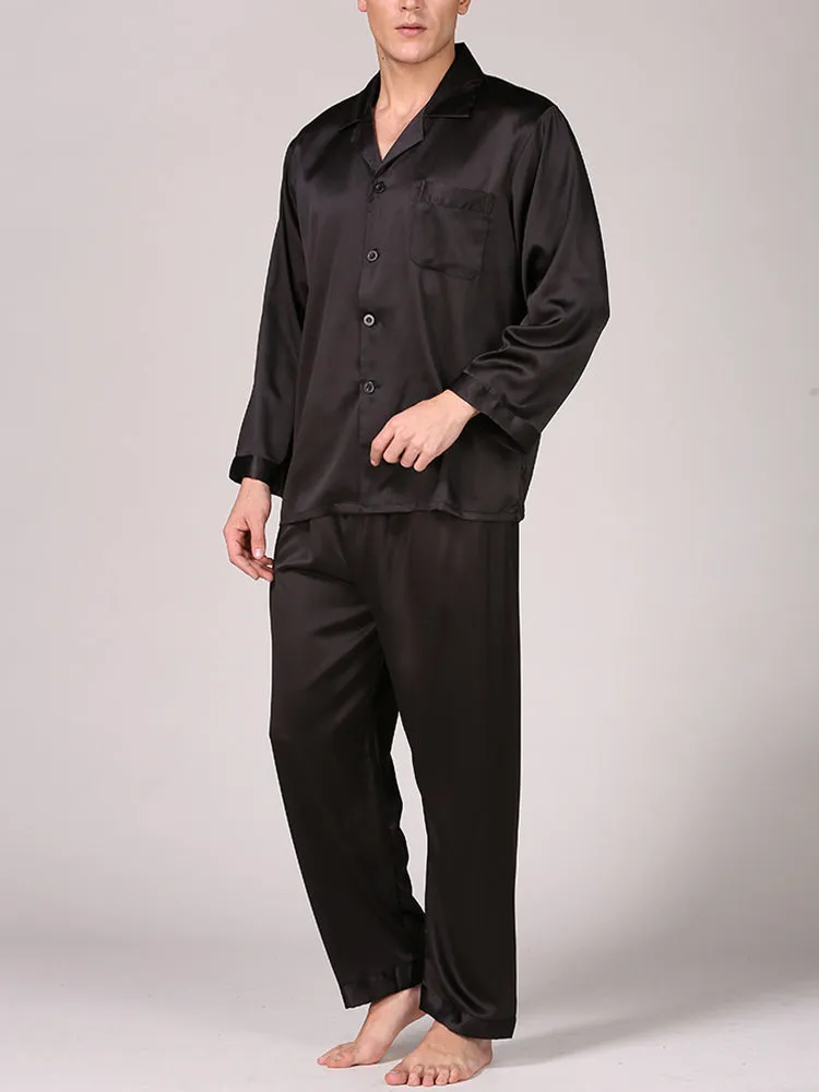 Men's Classic Satin Pajama Set Sleepwear