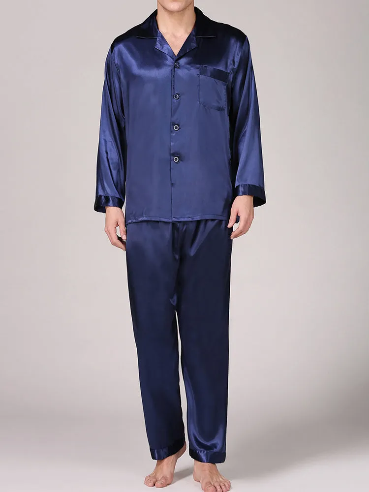 Men's Classic Satin Pajama Set Sleepwear