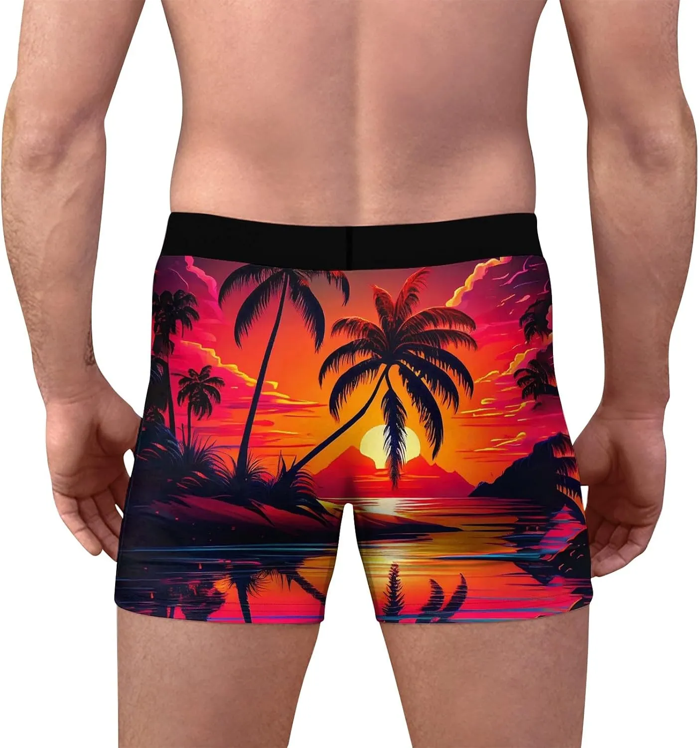 Men's Comfort Soft Underwear Woven Boxers Cotton Boxer Shorts Elastic Waistband Knit Moisture-Wicking Jersey Boxers