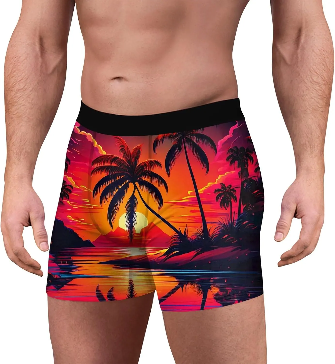 Men's Comfort Soft Underwear Woven Boxers Cotton Boxer Shorts Elastic Waistband Knit Moisture-Wicking Jersey Boxers