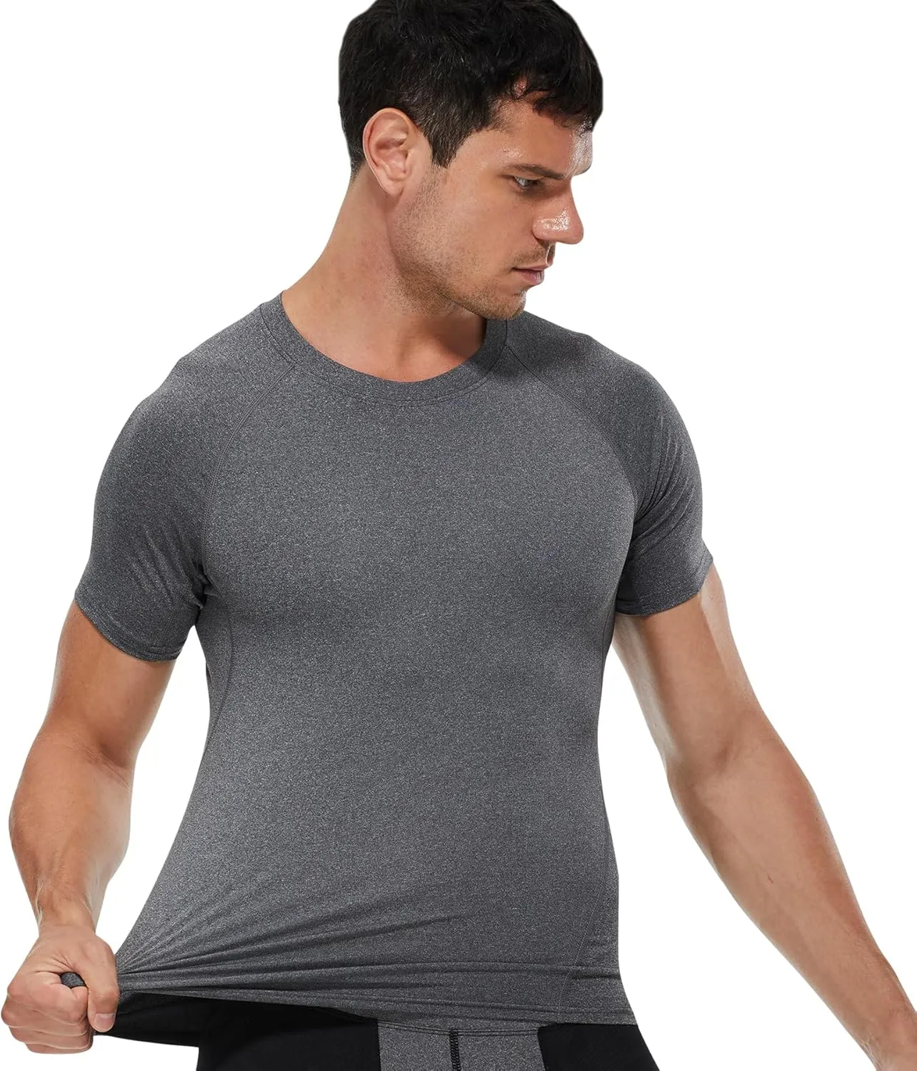 Men's Compression Shirts Short Sleeve Athletic Tops Cool Dry Running Undershirts Baselayer Sports Gym T-Shirt