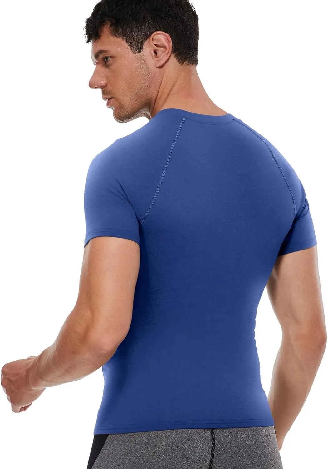 Men's Compression Shirts Short Sleeve Athletic Tops Cool Dry Running Undershirts Baselayer Sports Gym T-Shirt