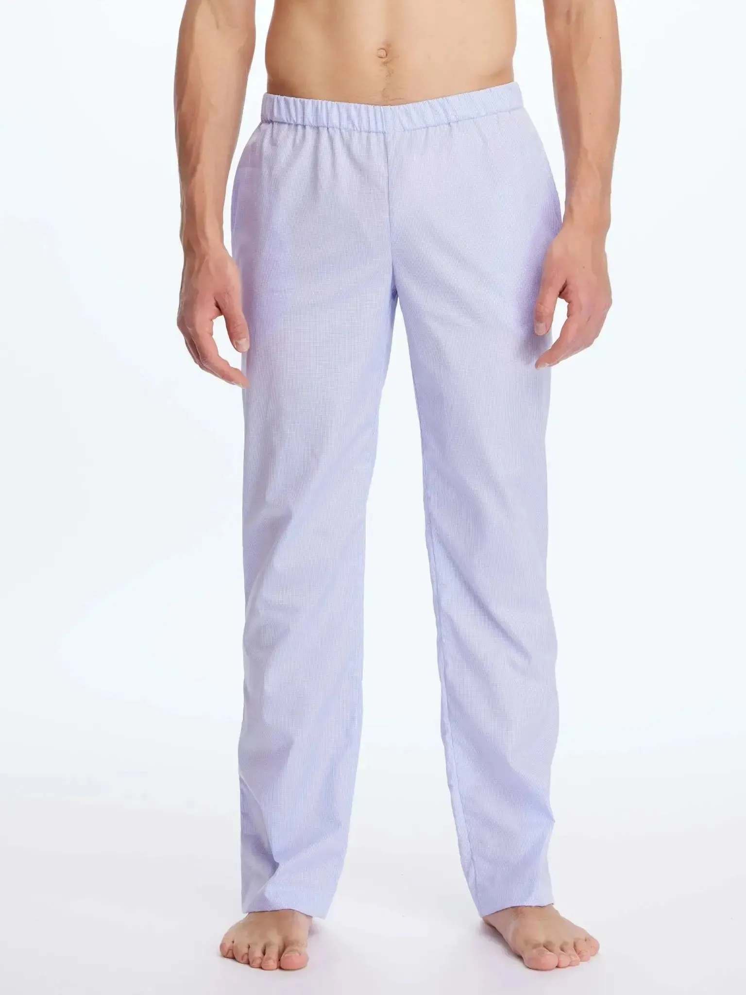 Men's Cotton Pajama Pant In Purple Plaid