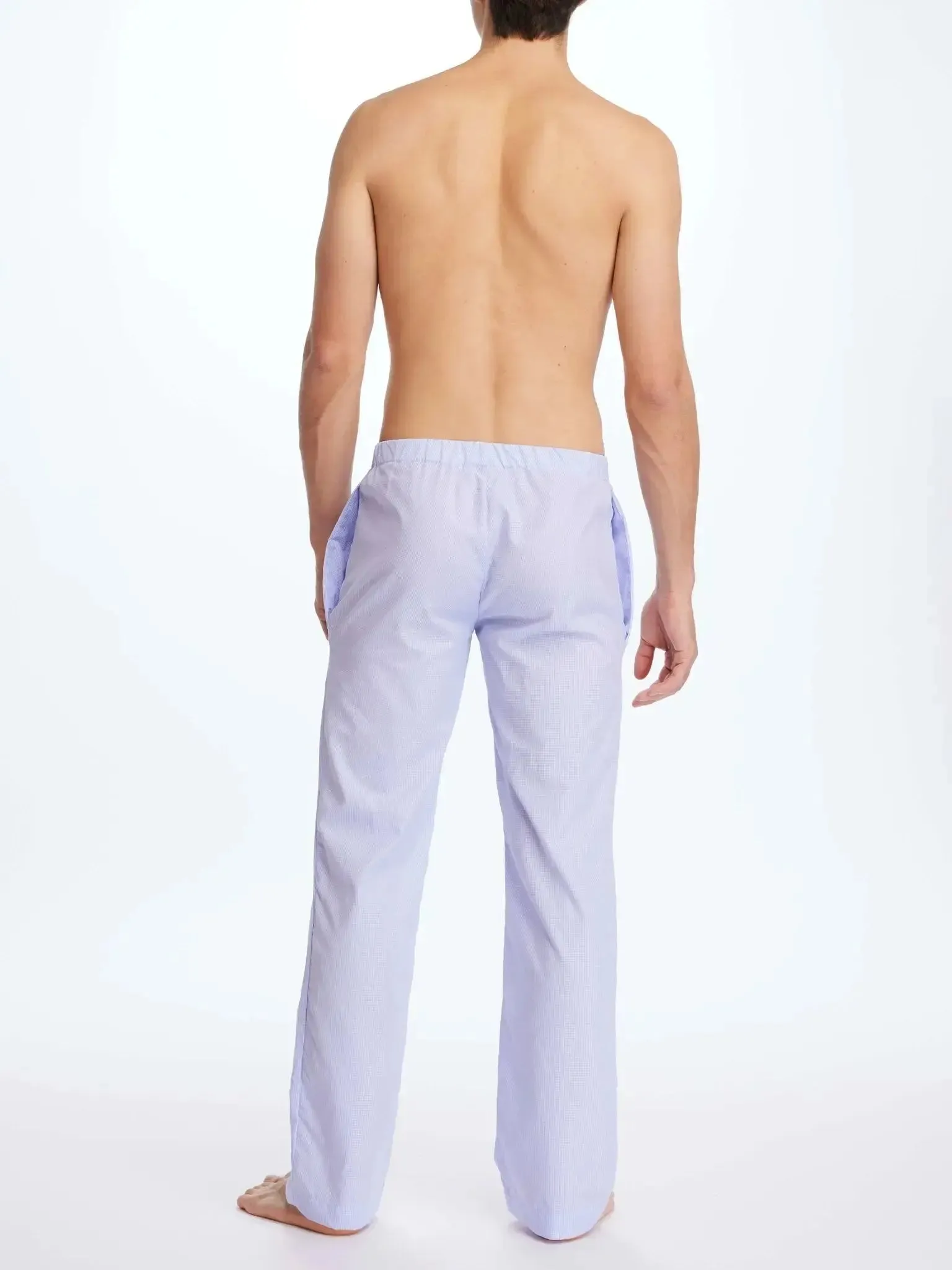 Men's Cotton Pajama Pant In Purple Plaid
