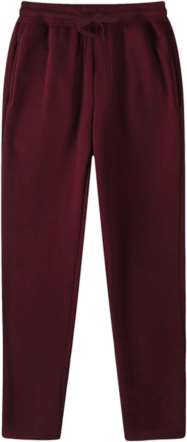 Men's Cotton Yoga Sweatpants Exercise Pants Open Bottom Athletic Lounge Pants Loose Male Sweat Pants with Pockets