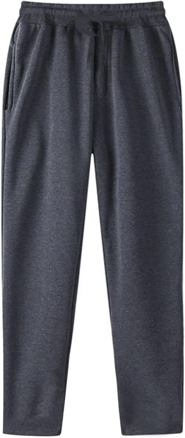 Men's Cotton Yoga Sweatpants Exercise Pants Open Bottom Athletic Lounge Pants Loose Male Sweat Pants with Pockets