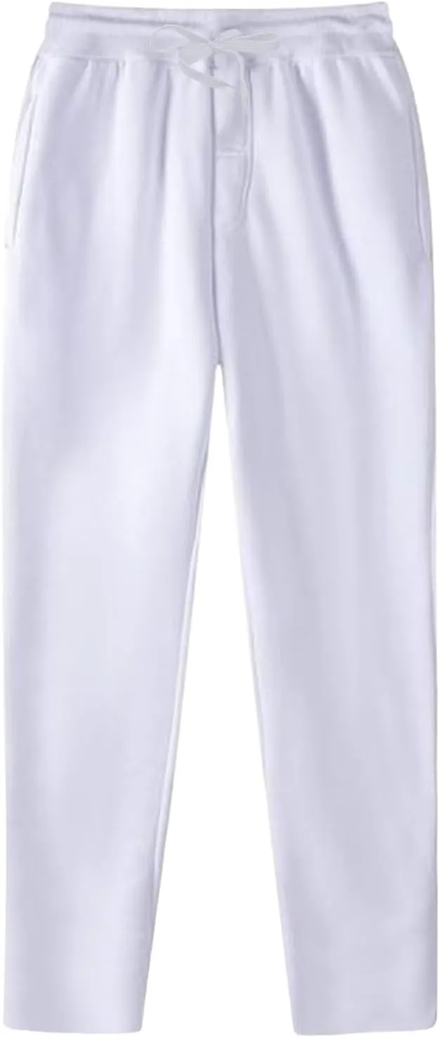 Men's Cotton Yoga Sweatpants Exercise Pants Open Bottom Athletic Lounge Pants Loose Male Sweat Pants with Pockets