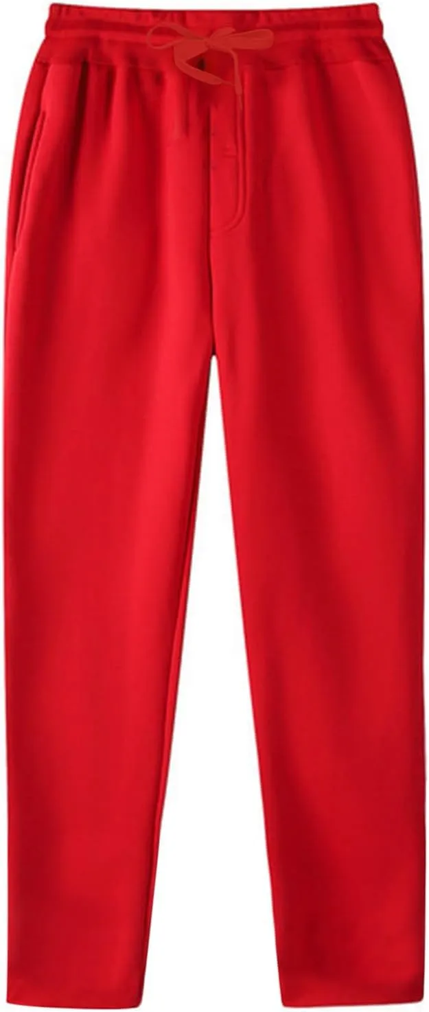 Men's Cotton Yoga Sweatpants Exercise Pants Open Bottom Athletic Lounge Pants Loose Male Sweat Pants with Pockets