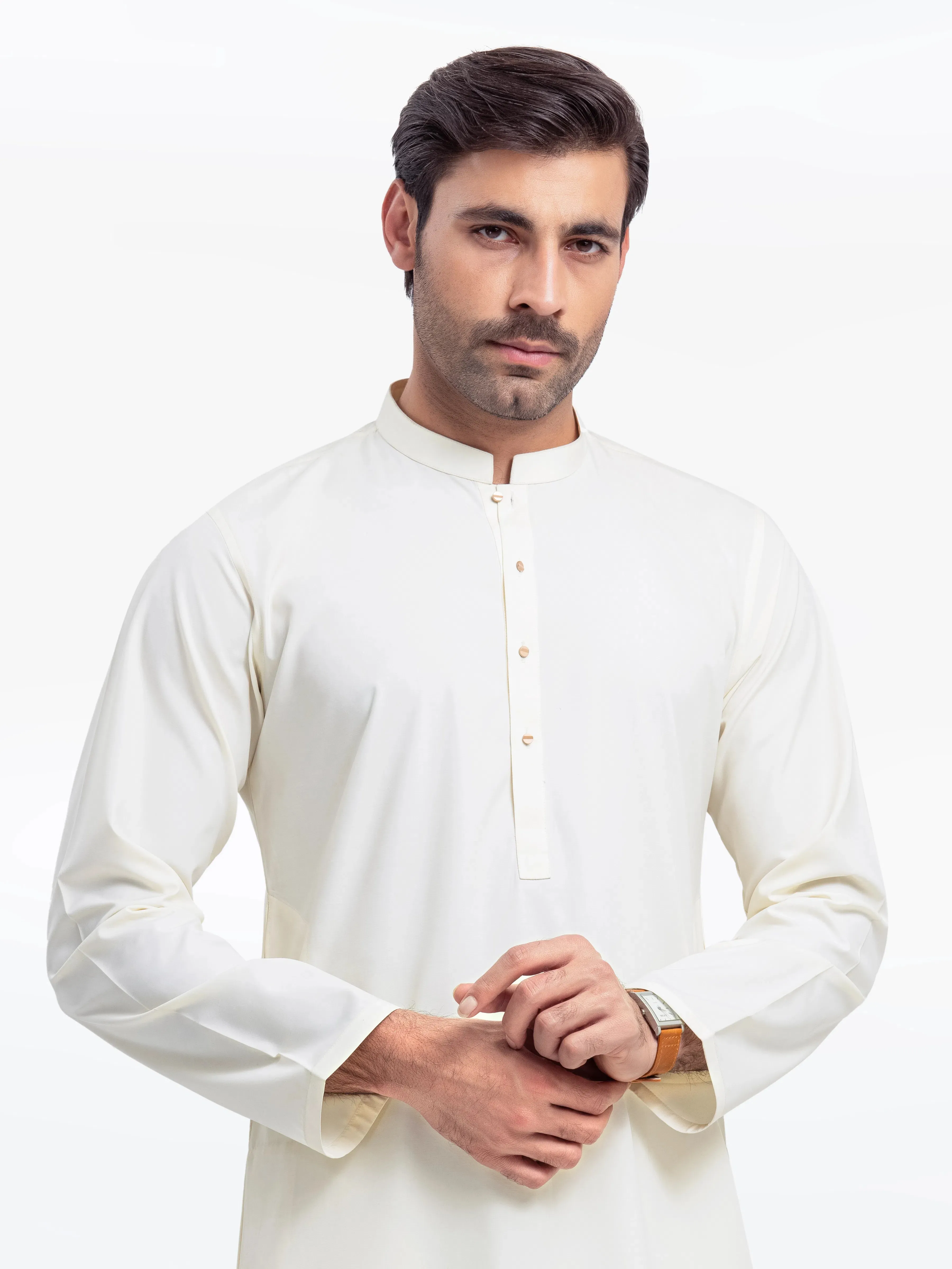 Men's Cream Kurta Pajama - EMTKPT25-051