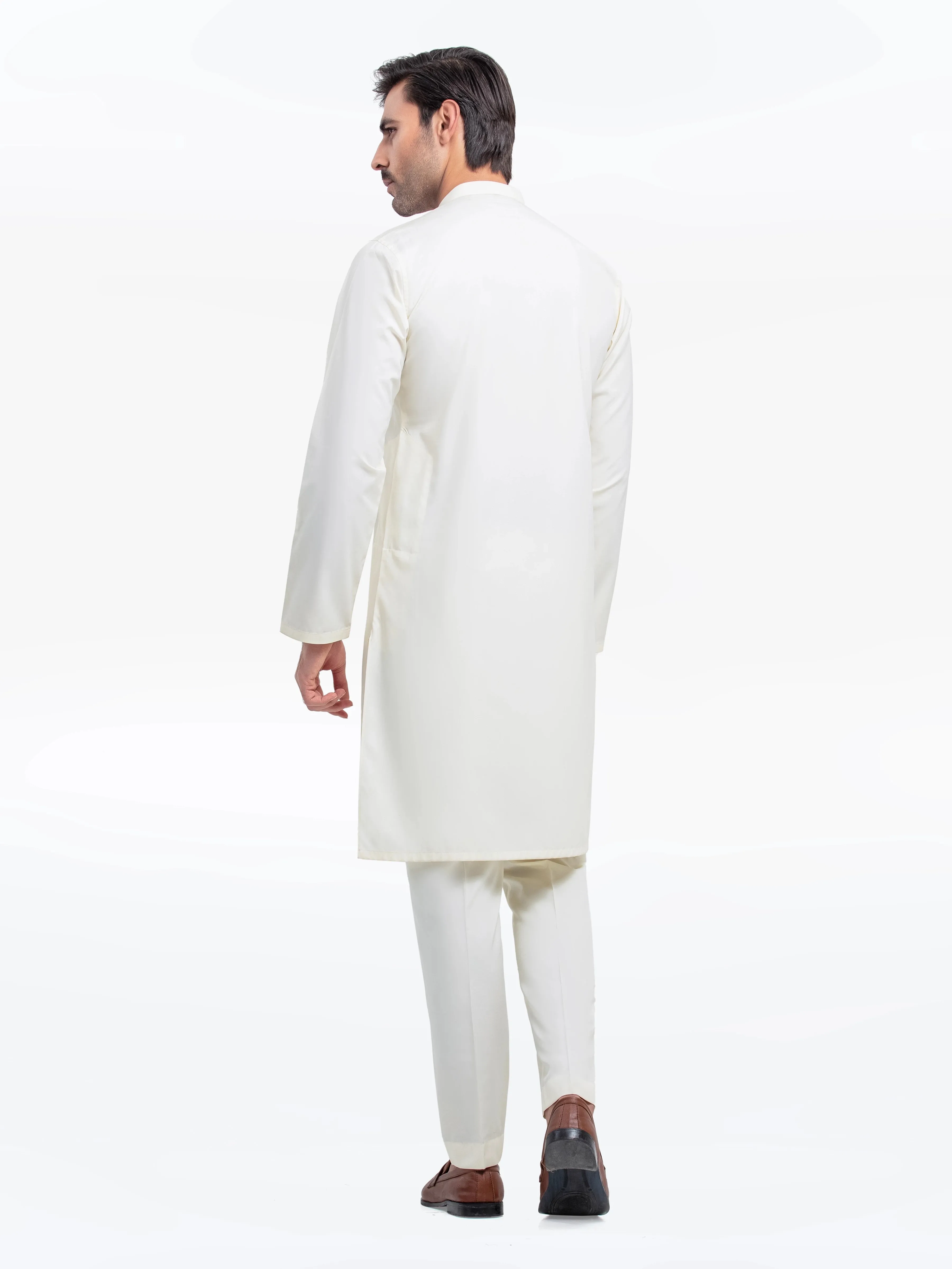 Men's Cream Kurta Pajama - EMTKPT25-051