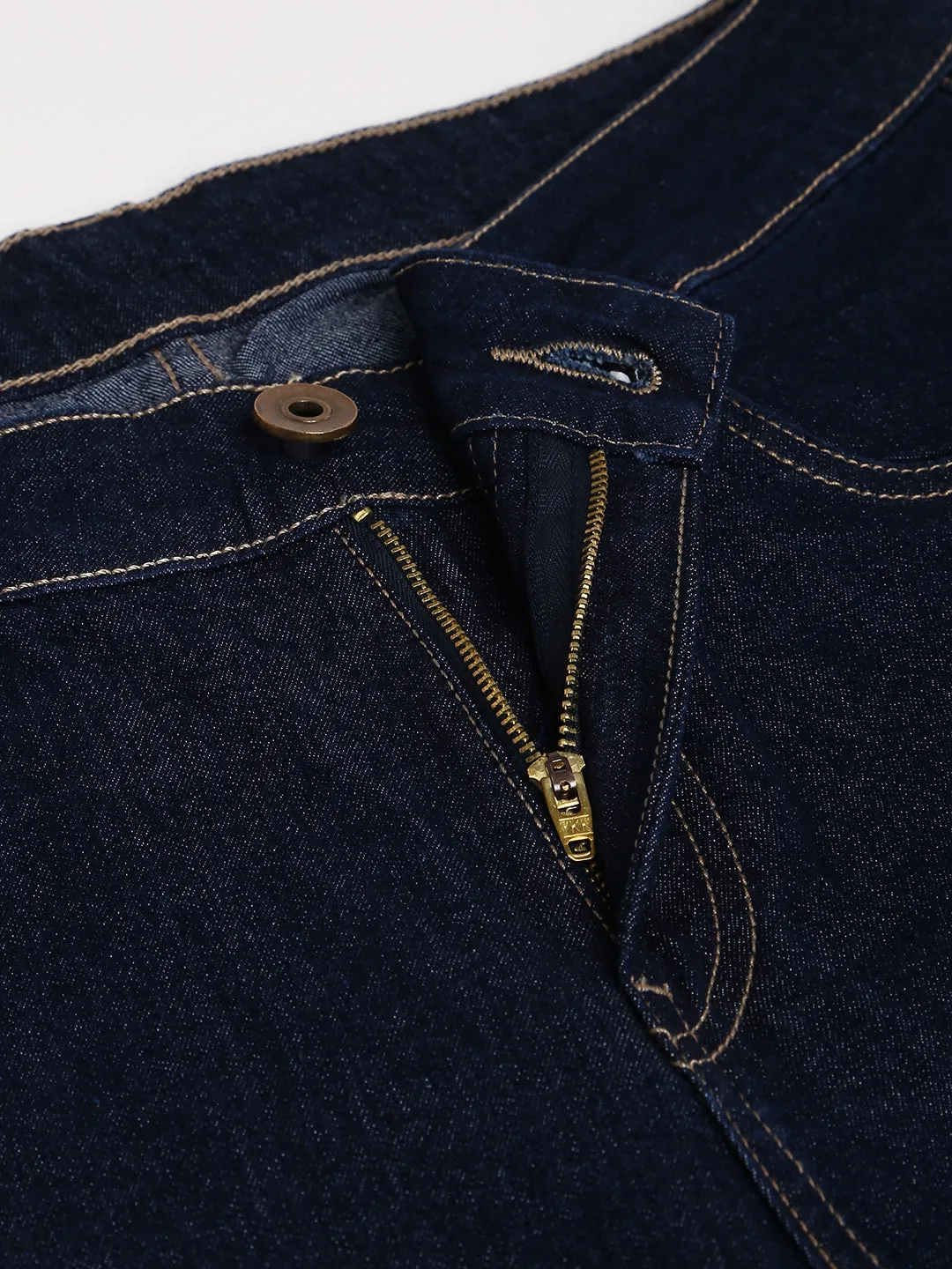 Men's Dark Blue Slim Fit Mid Rise Denim Jeans