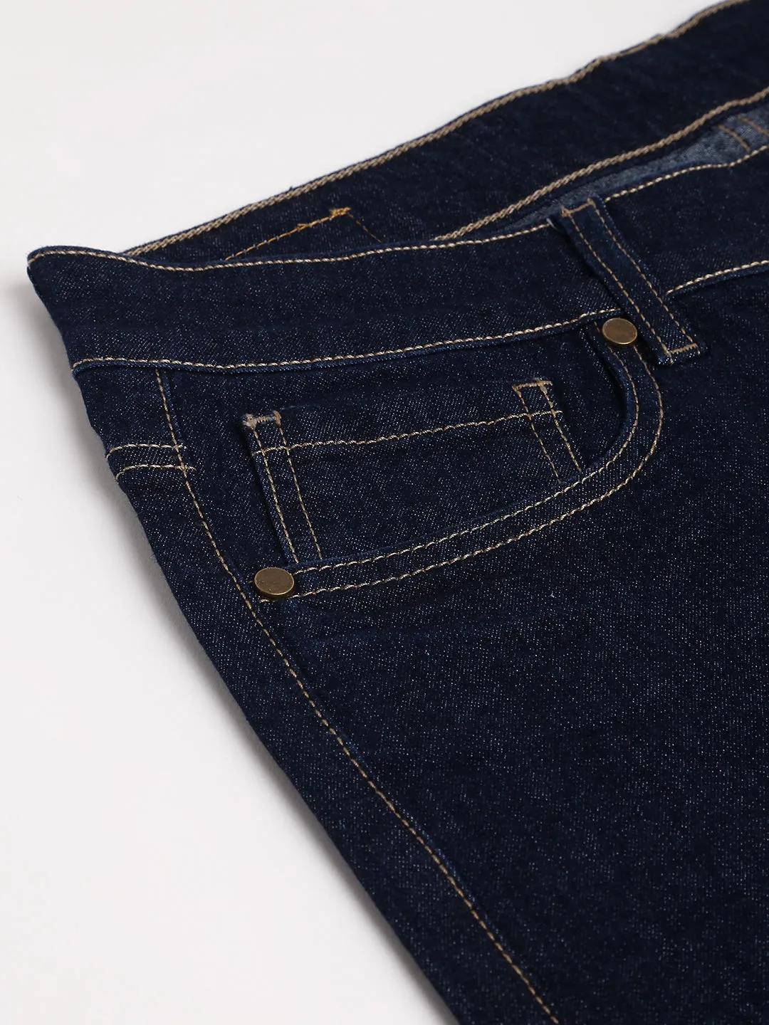 Men's Dark Blue Slim Fit Mid Rise Denim Jeans