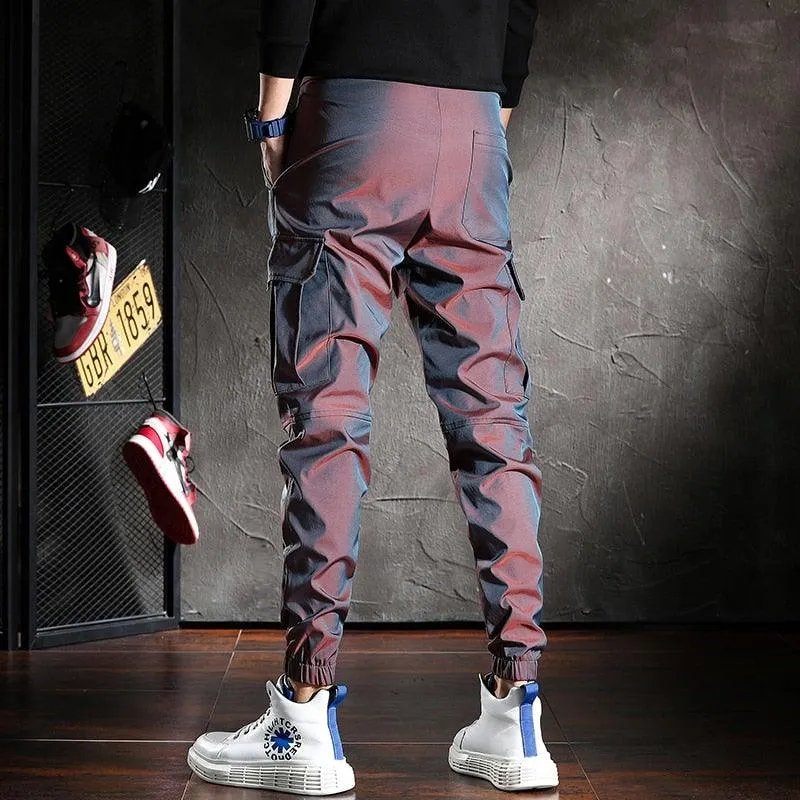 Men's Designer Color Reflective Cargo Pants