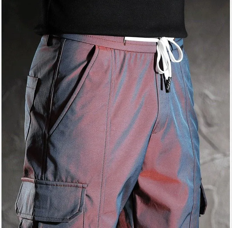 Men's Designer Color Reflective Cargo Pants