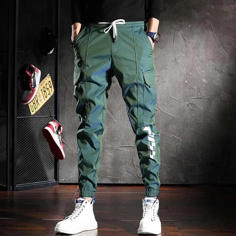Men's Designer Color Reflective Cargo Pants