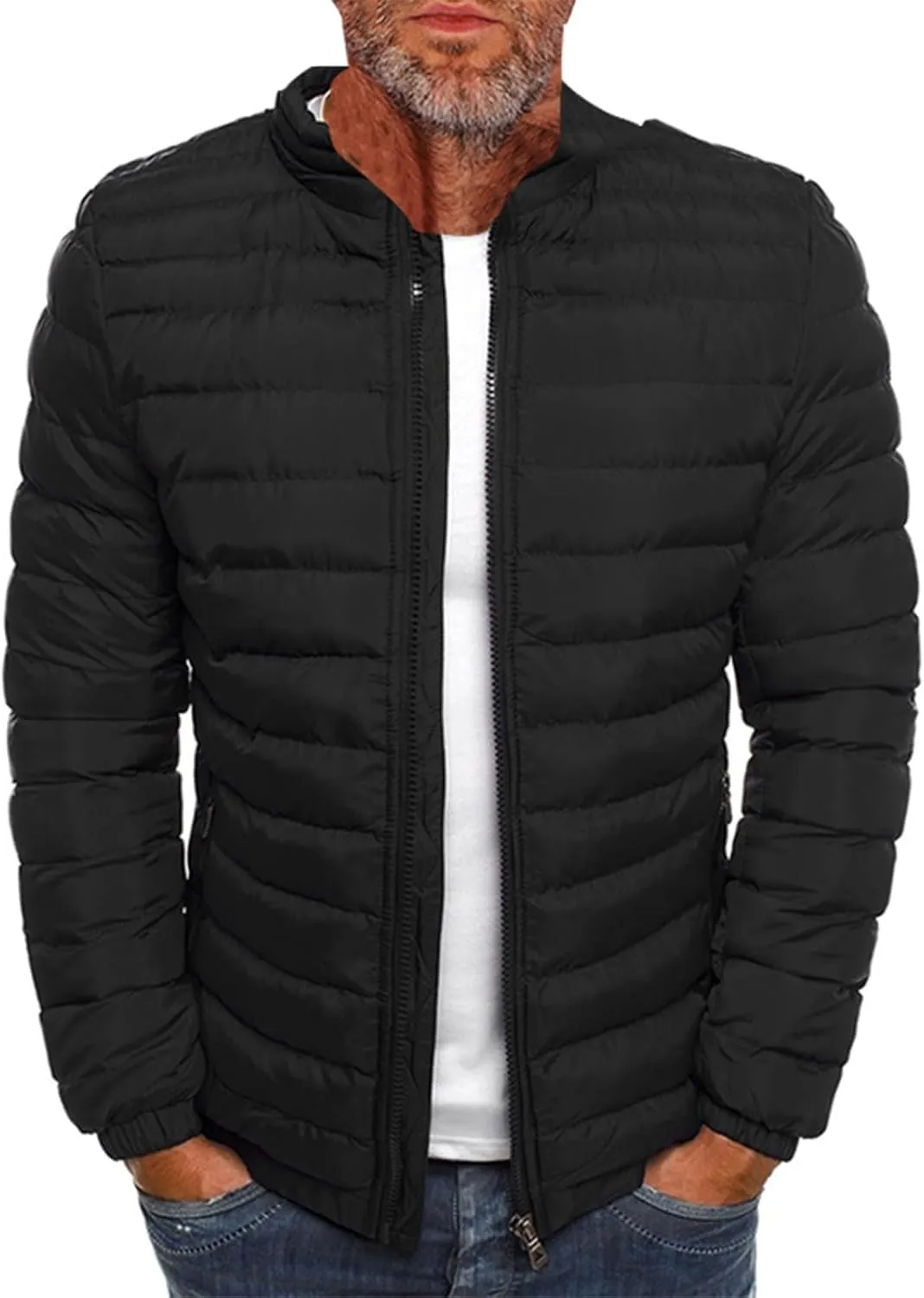 Men'S Down Jackets & Coats Zip Up With Hood Heated Plain Winter Jackets Thick Thermal Windproof Outwear
