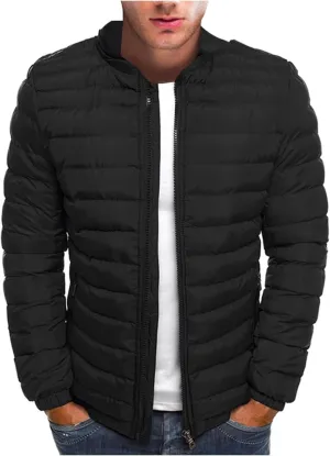 Men'S Down Jackets & Coats Zip Up With Hood Heated Plain Winter Jackets Thick Thermal Windproof Outwear