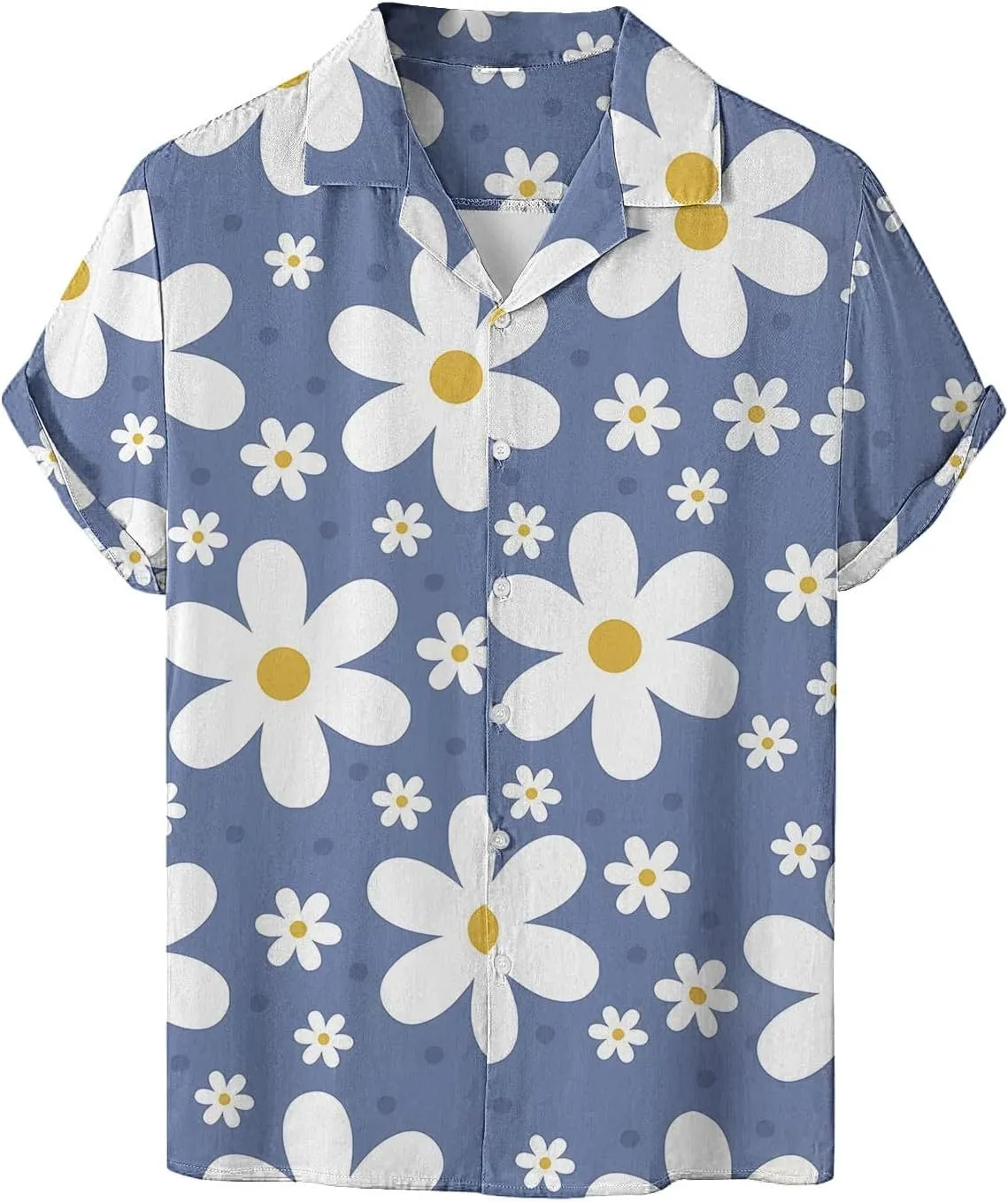 Mens Dress Shirt Mens Hawaiian Shirts Color Matching Lapel Half Sleeve T Short Sleeve Casual Button Down Short Palm