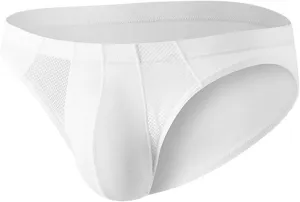 Men's Fashion Comfortable Briefs Mesh Breathable Panties Solid Stretch Bikini