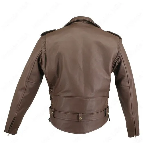 Men's Full Belted Cowhide Biker Jacket