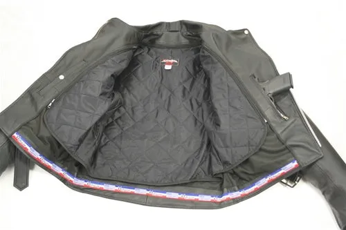 Men's Full Belted Cowhide Biker Jacket