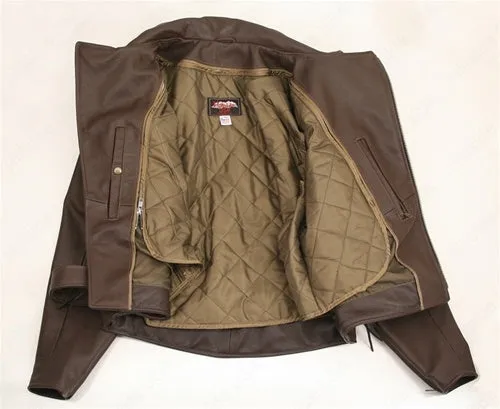 Men's Full Belted Cowhide Biker Jacket