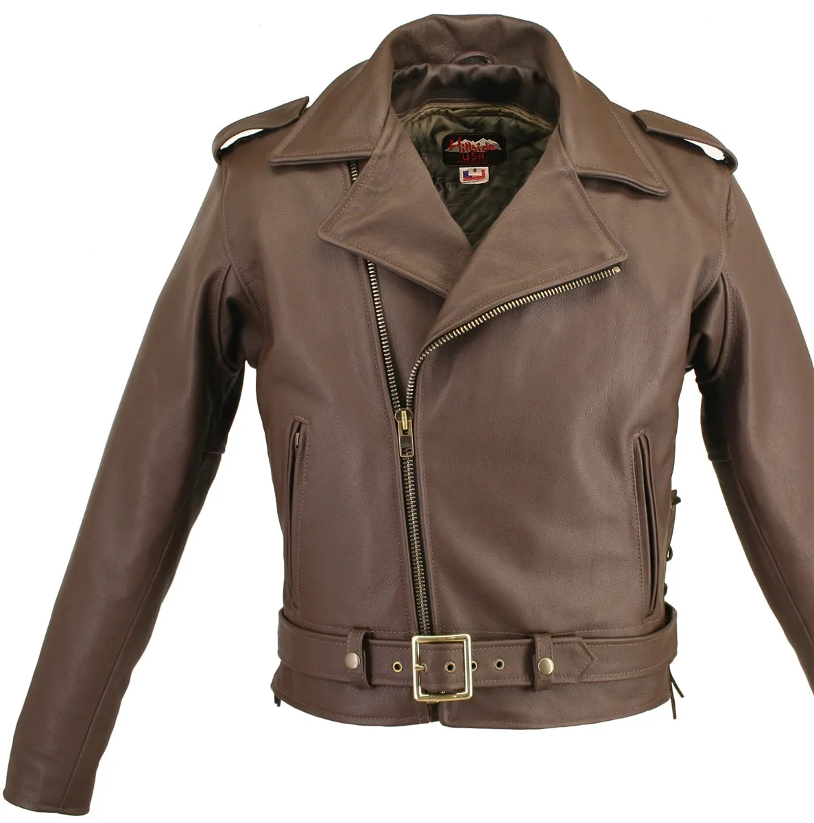 Men's Full Belted Cowhide Biker Jacket