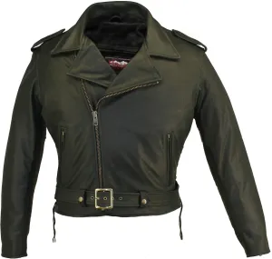 Men's Full Belted Cowhide Biker Jacket
