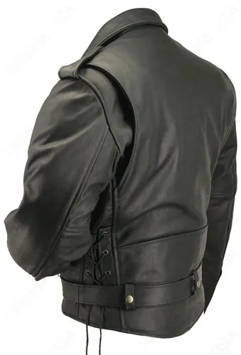 Men's Full Belted Cowhide Biker Jacket