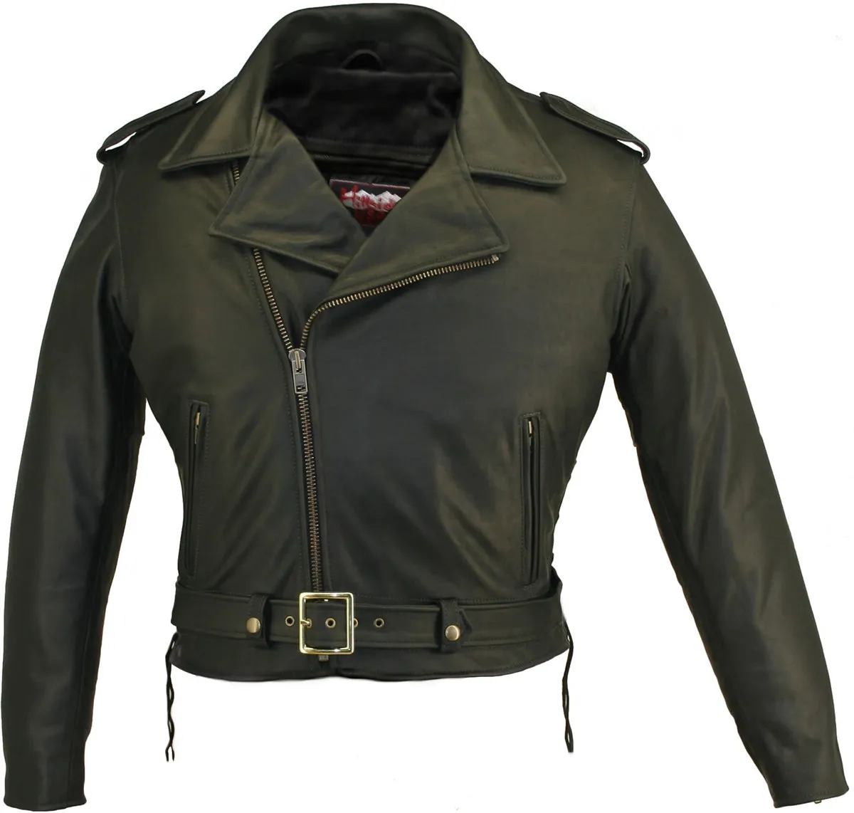 Men's Full Belted Cowhide Biker Jacket