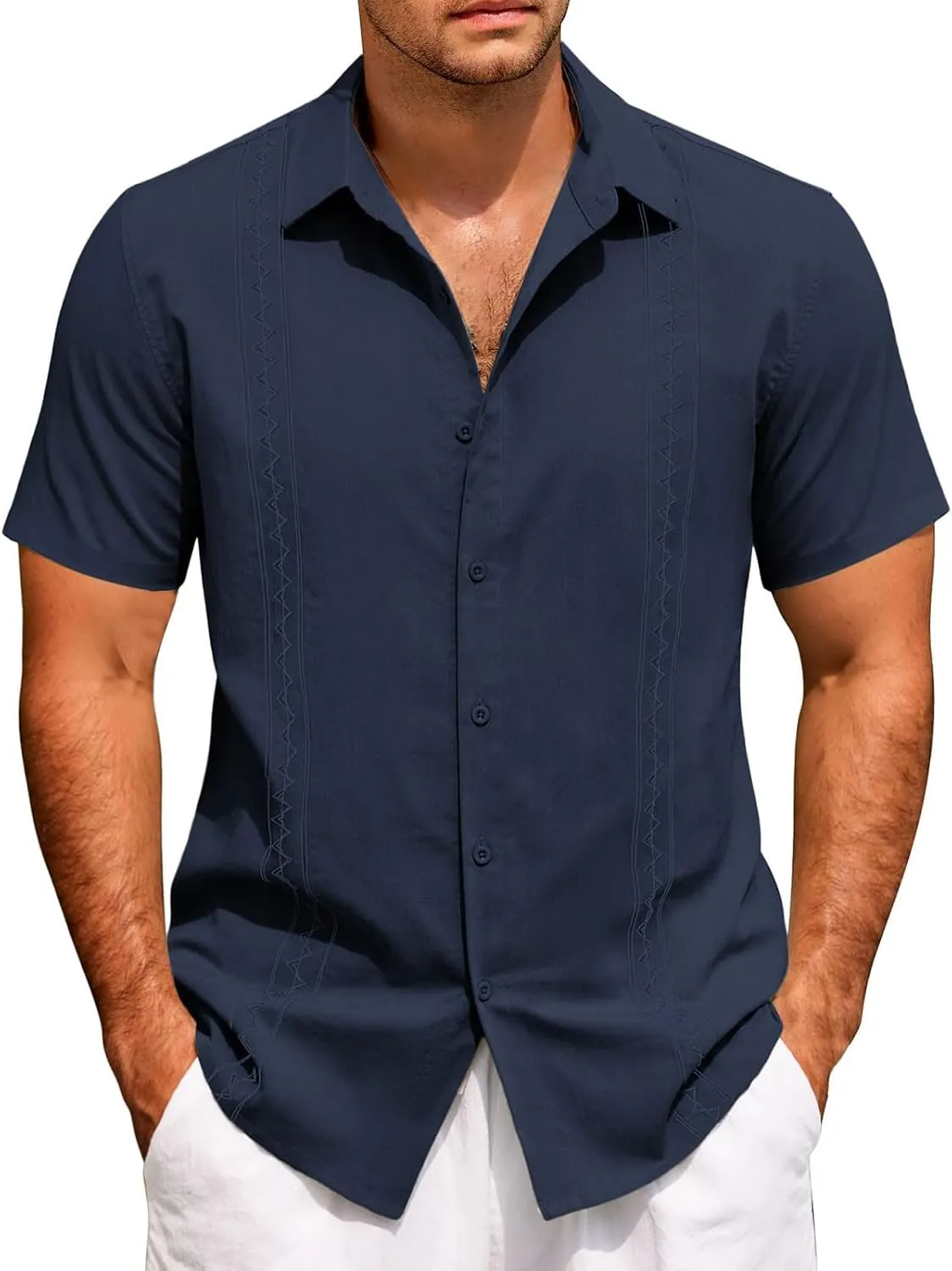 Men's Hawaiian Floral Shirts Cotton Linen Button Down Tropical T-Shirts Fashion Holiday Beach Summer Vacation Tops