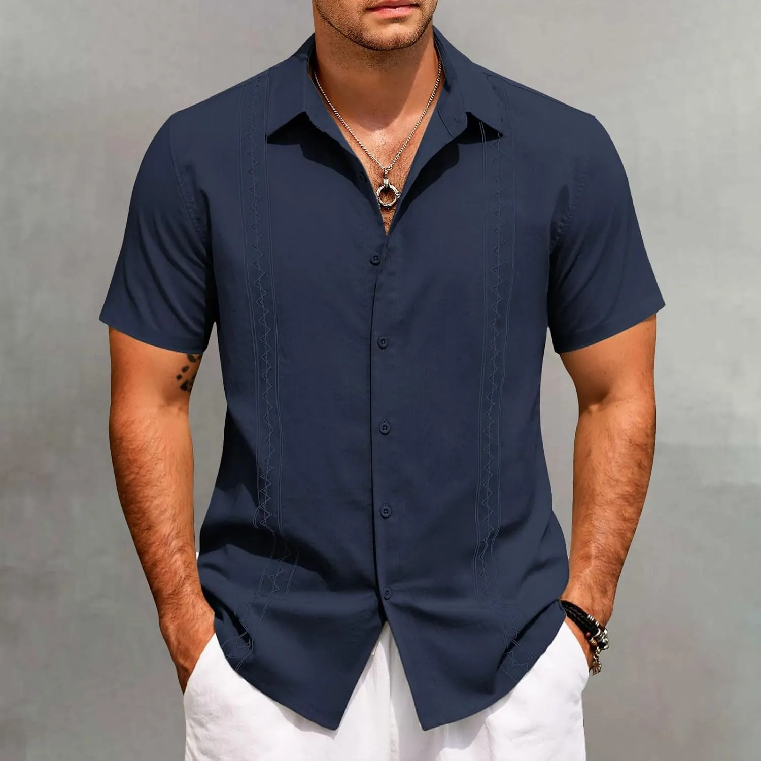 Men's Hawaiian Floral Shirts Cotton Linen Button Down Tropical T-Shirts Fashion Holiday Beach Summer Vacation Tops