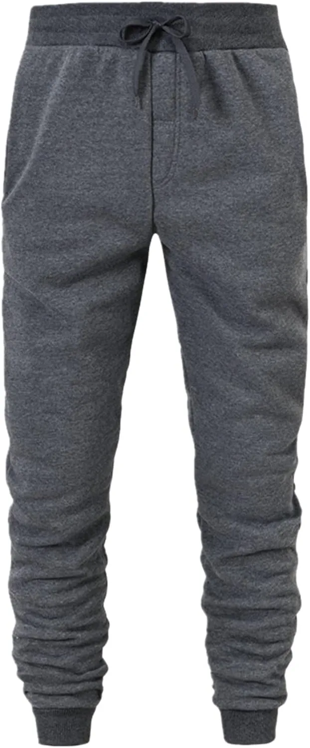 Mens Heavyweight Fleece Workout Joggers Loose Fit Gym Athletic Running Pants Big and Tall Cozy Loose Work Trousers