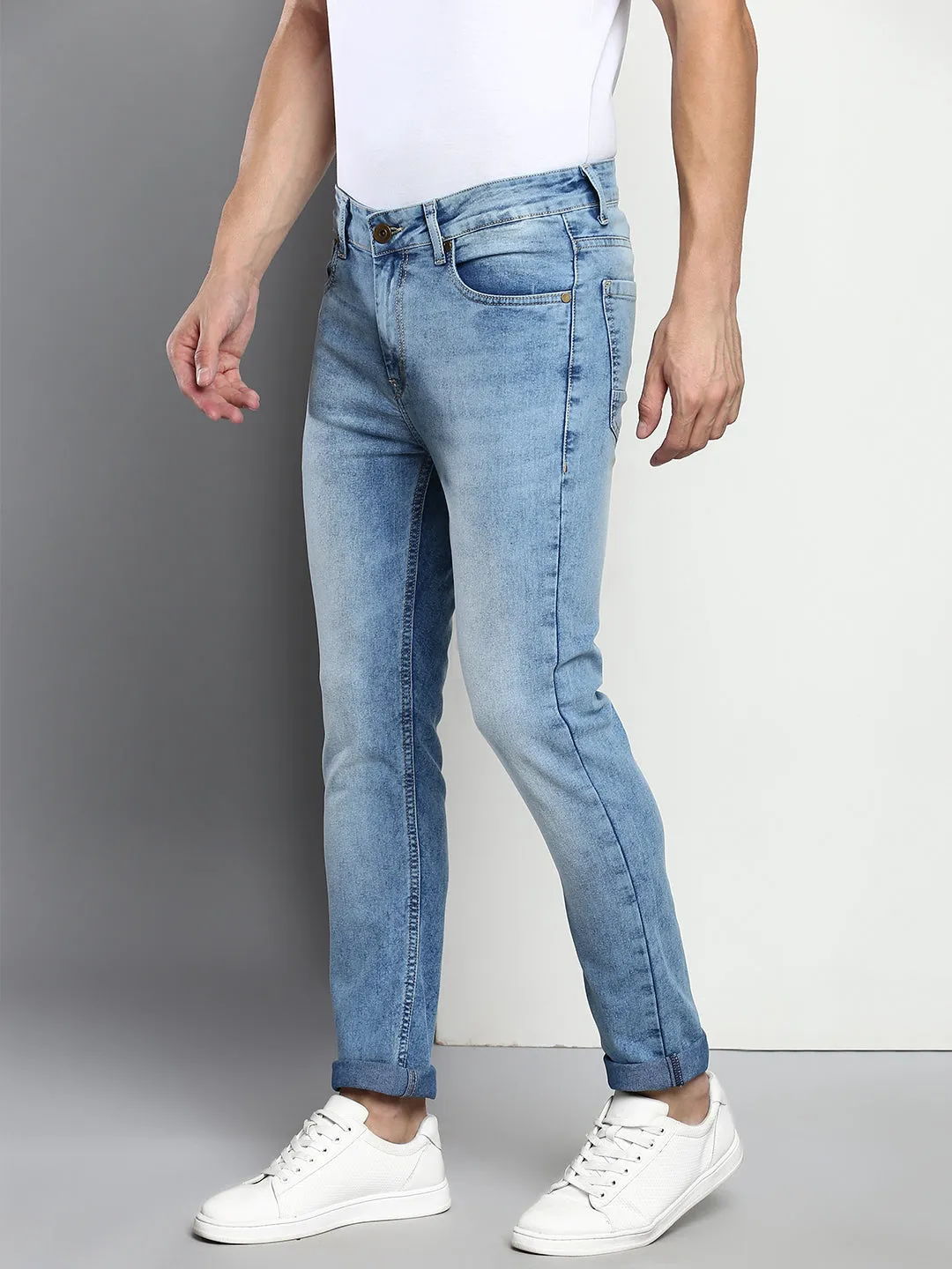 Men's Ice Slim Fit Mid Rise Denim Jeans