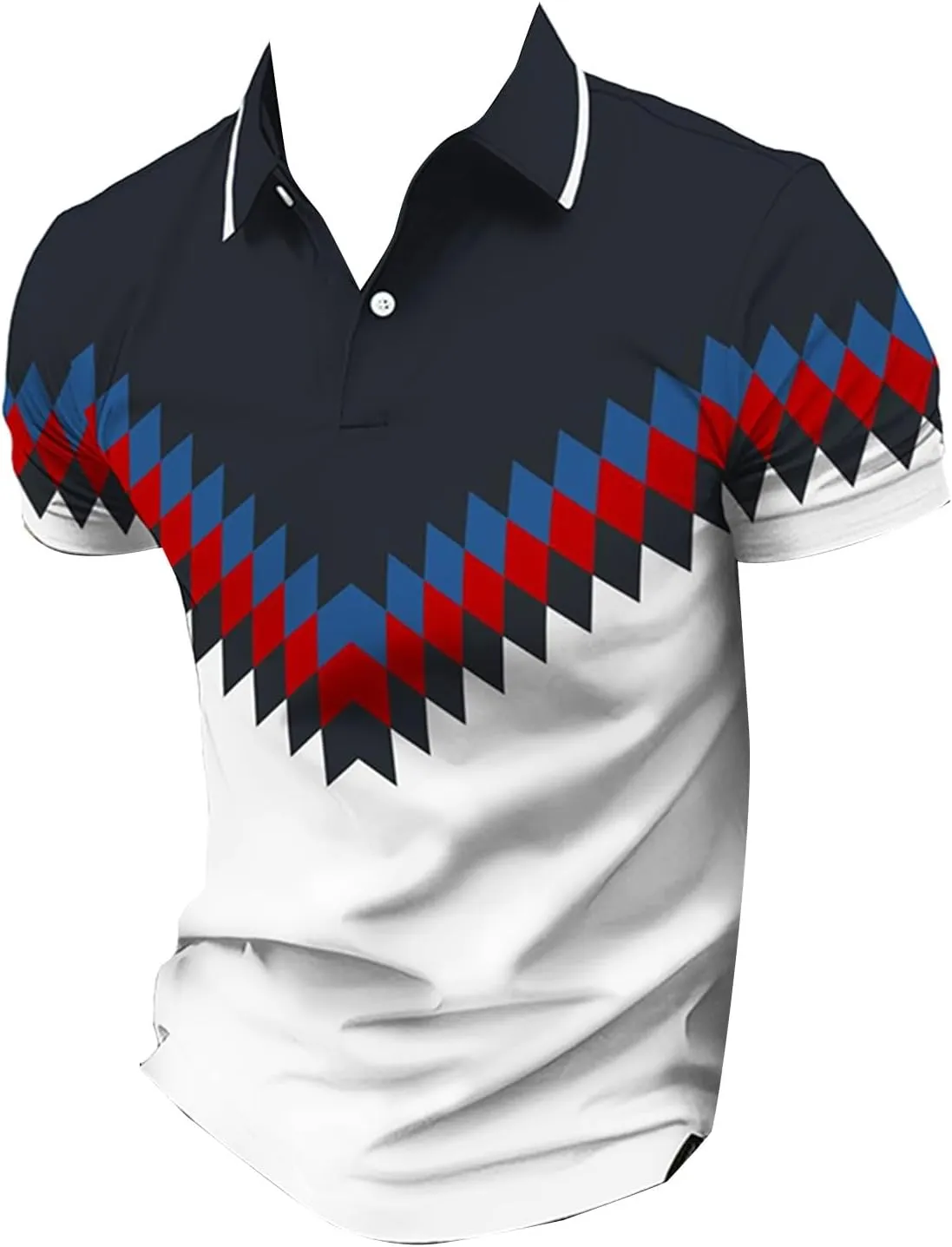 Men's Knit Polo Shirts Collar Solid Color Button Short Sleeve Top Fashion Leisure Outdoor Shirt Mens Black Tshirt