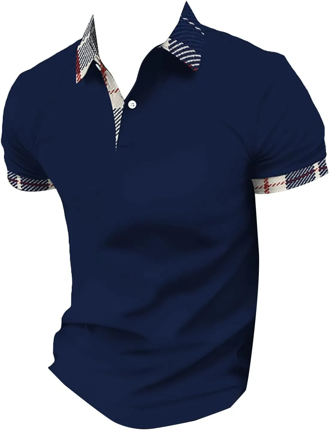 Men's Knit Polo Shirts Collar Solid Color Button Short Sleeve Top Fashion Leisure Outdoor Shirt Mens Black Tshirt