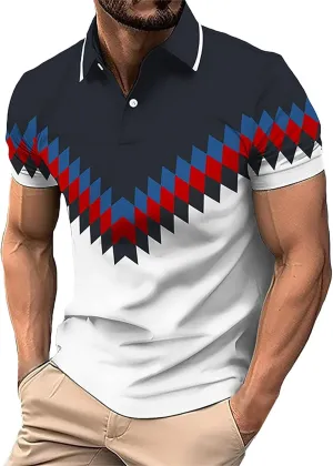 Men's Knit Polo Shirts Collar Solid Color Button Short Sleeve Top Fashion Leisure Outdoor Shirt Mens Black Tshirt