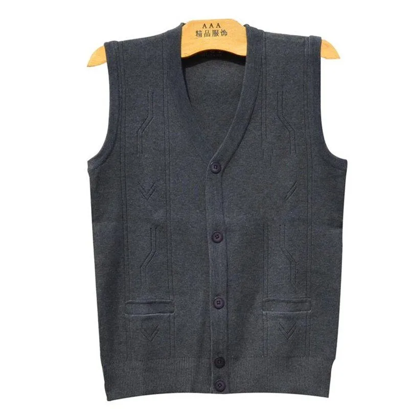 Men's Knitted Waistcoat Cardigan Wool Sleeveless Coats