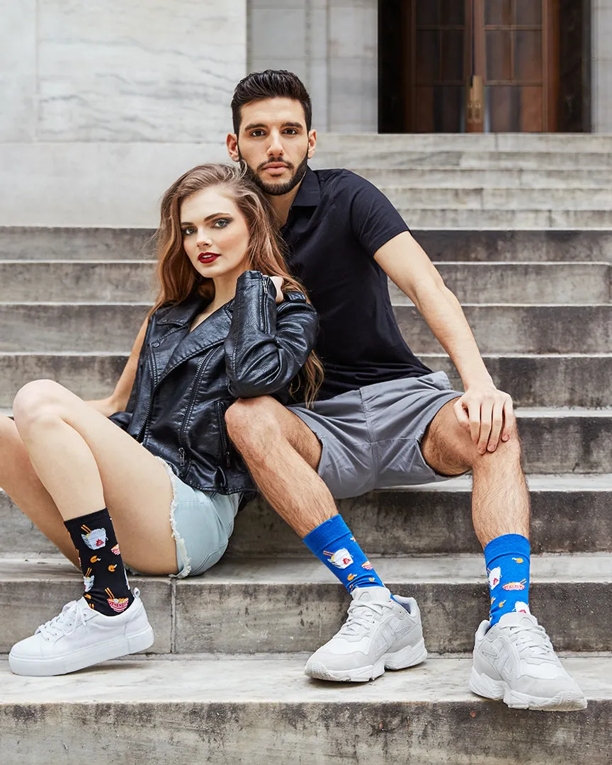 Men's Let’s Order Takeout Bamboo Blend Novelty Crew Sock