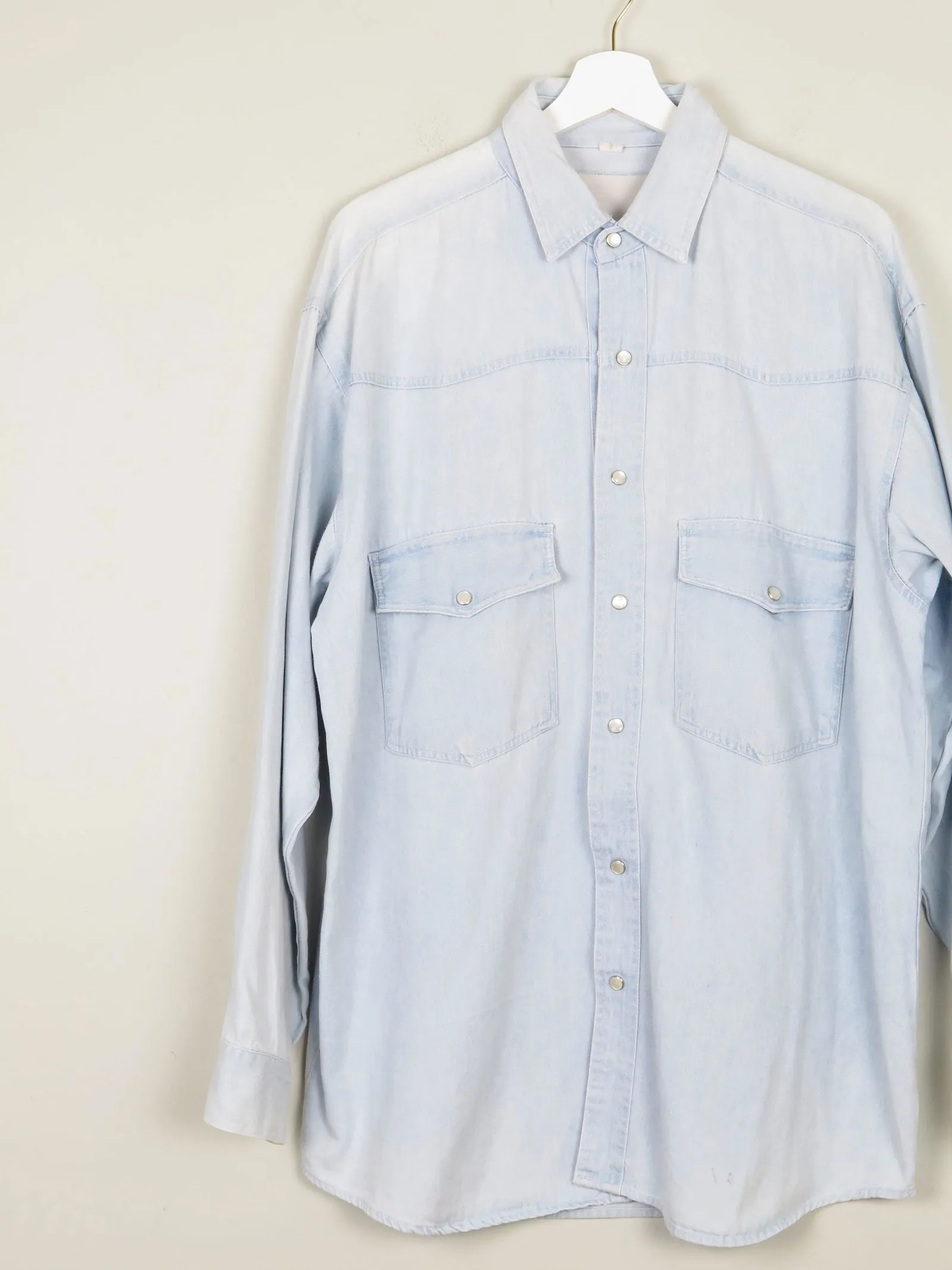 Men's Light Denim Vintage Shirt M Relaxed Fit