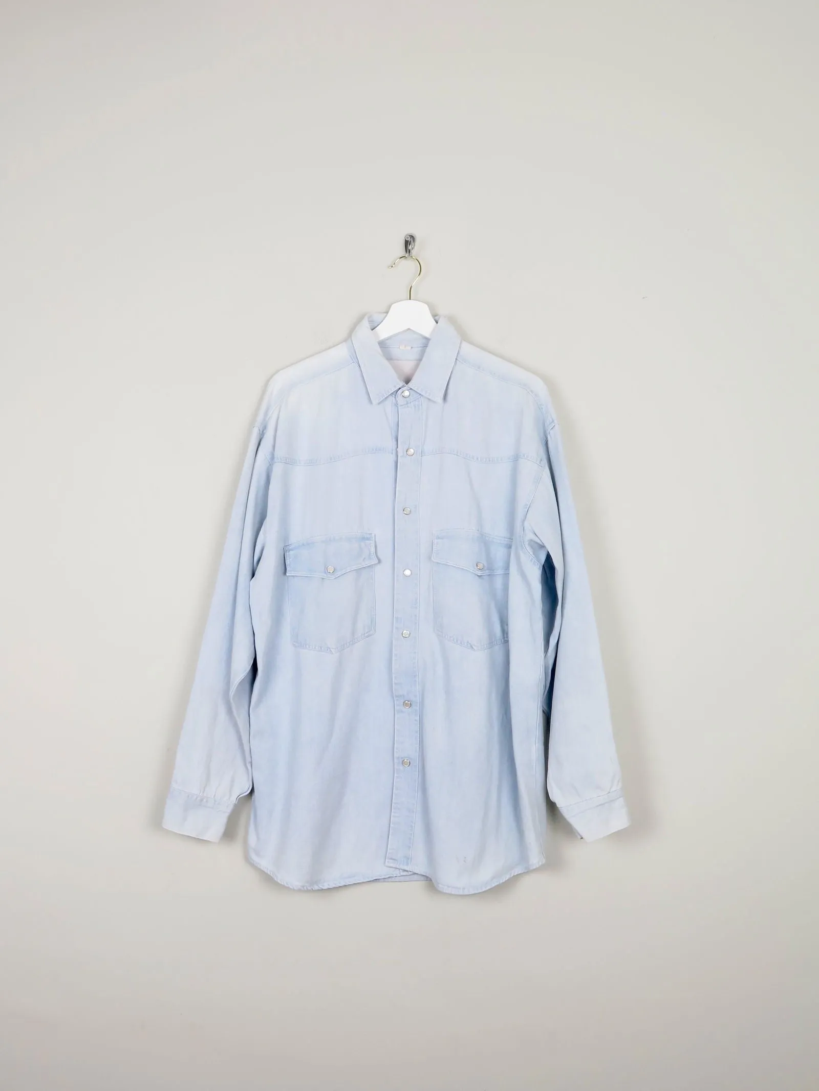 Men's Light Denim Vintage Shirt M Relaxed Fit