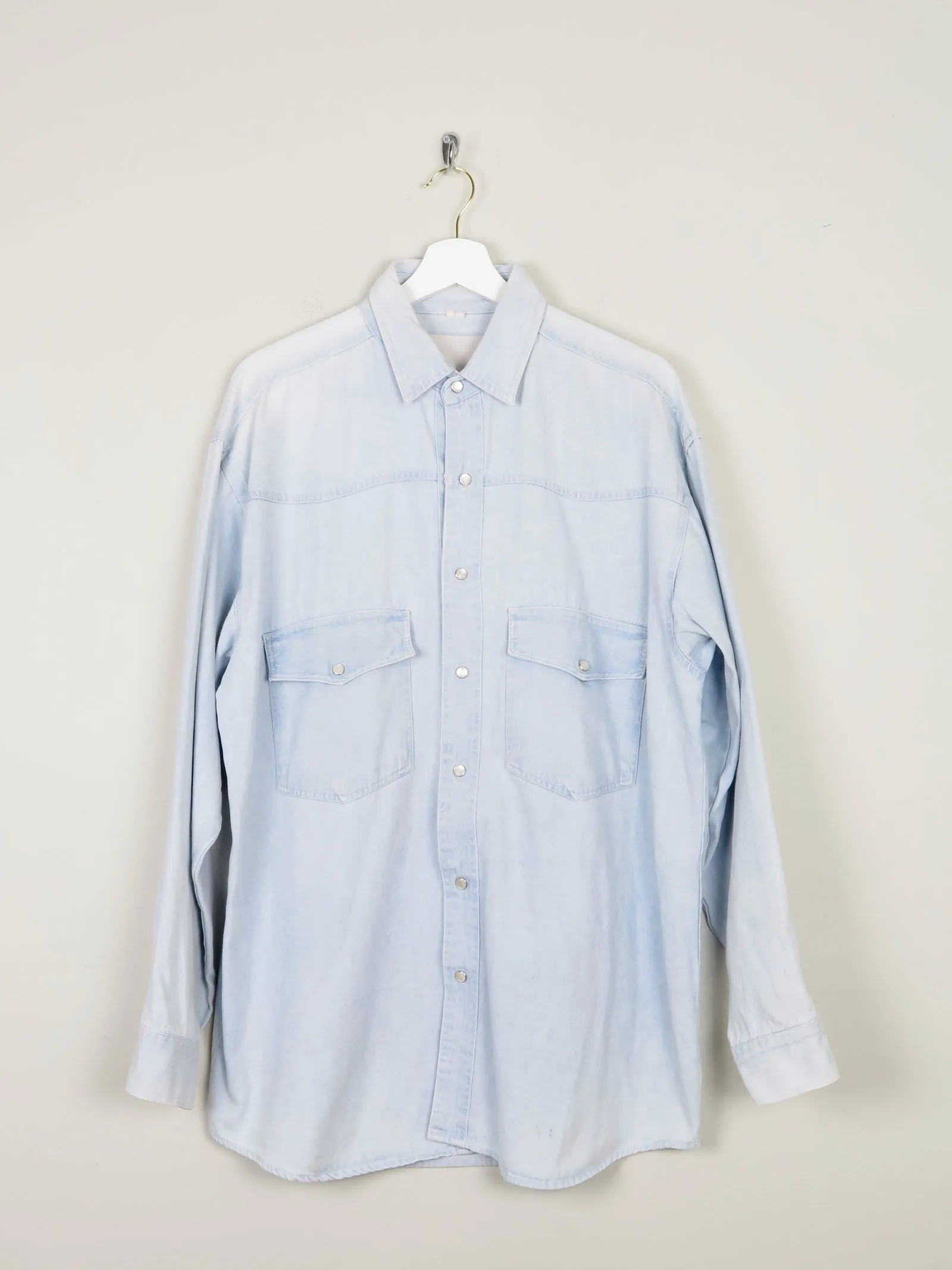 Men's Light Denim Vintage Shirt M Relaxed Fit