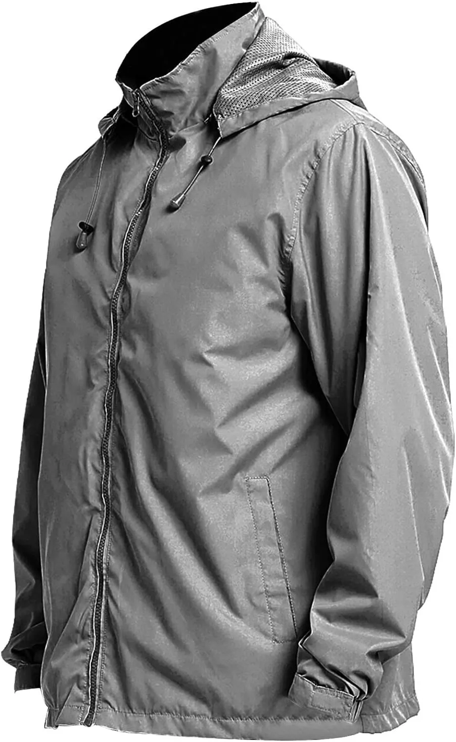 Mens Lightweight Hiking Rain Jackets with Hood Outdoor Travel Waterproof Raincoat Packable Shell Cycling Windbreakers