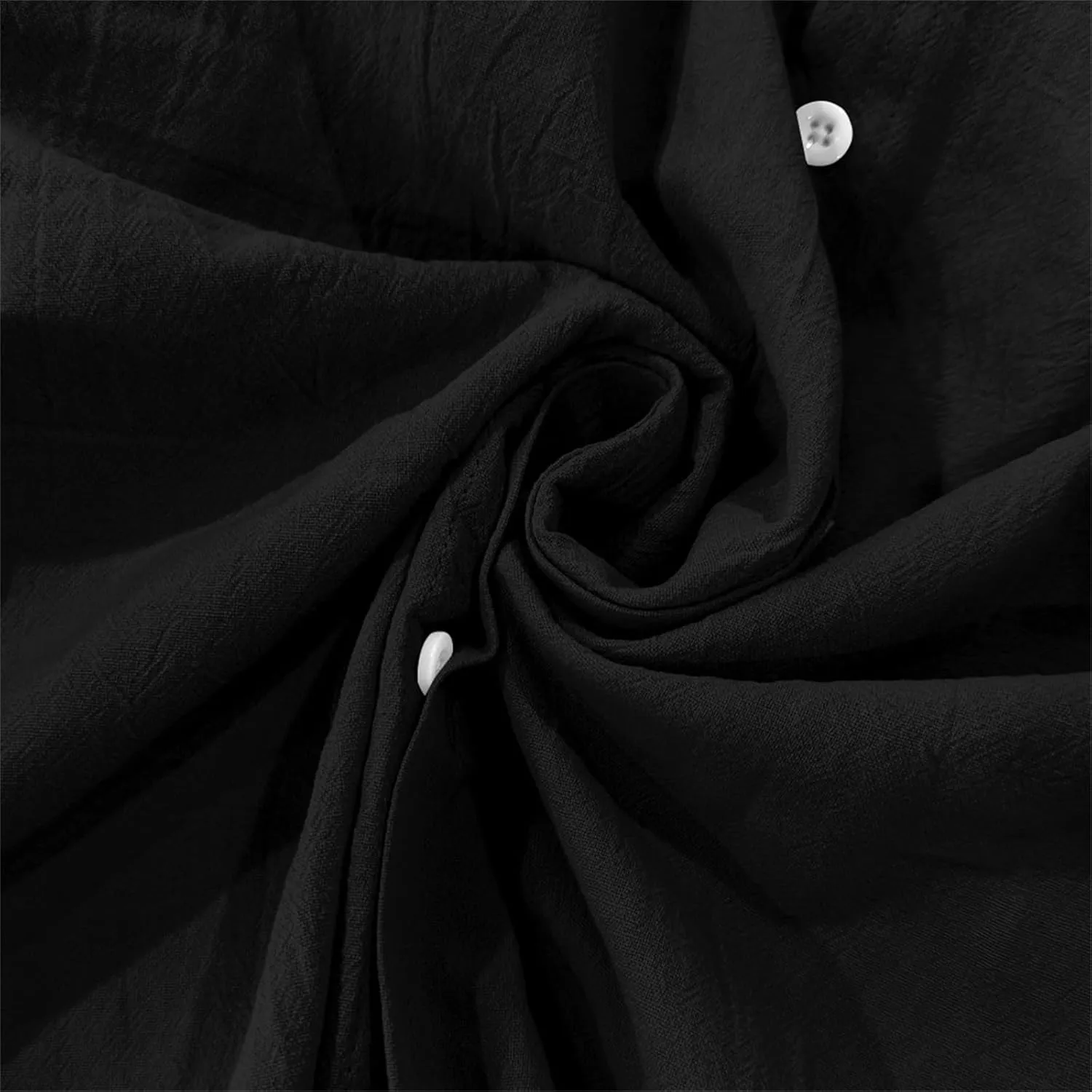 Mens Linen Shirts Breathable Beach Shirt Long Sleeve Button Up Casual Summer Tops Banded Collar Vacation Trendy Tees