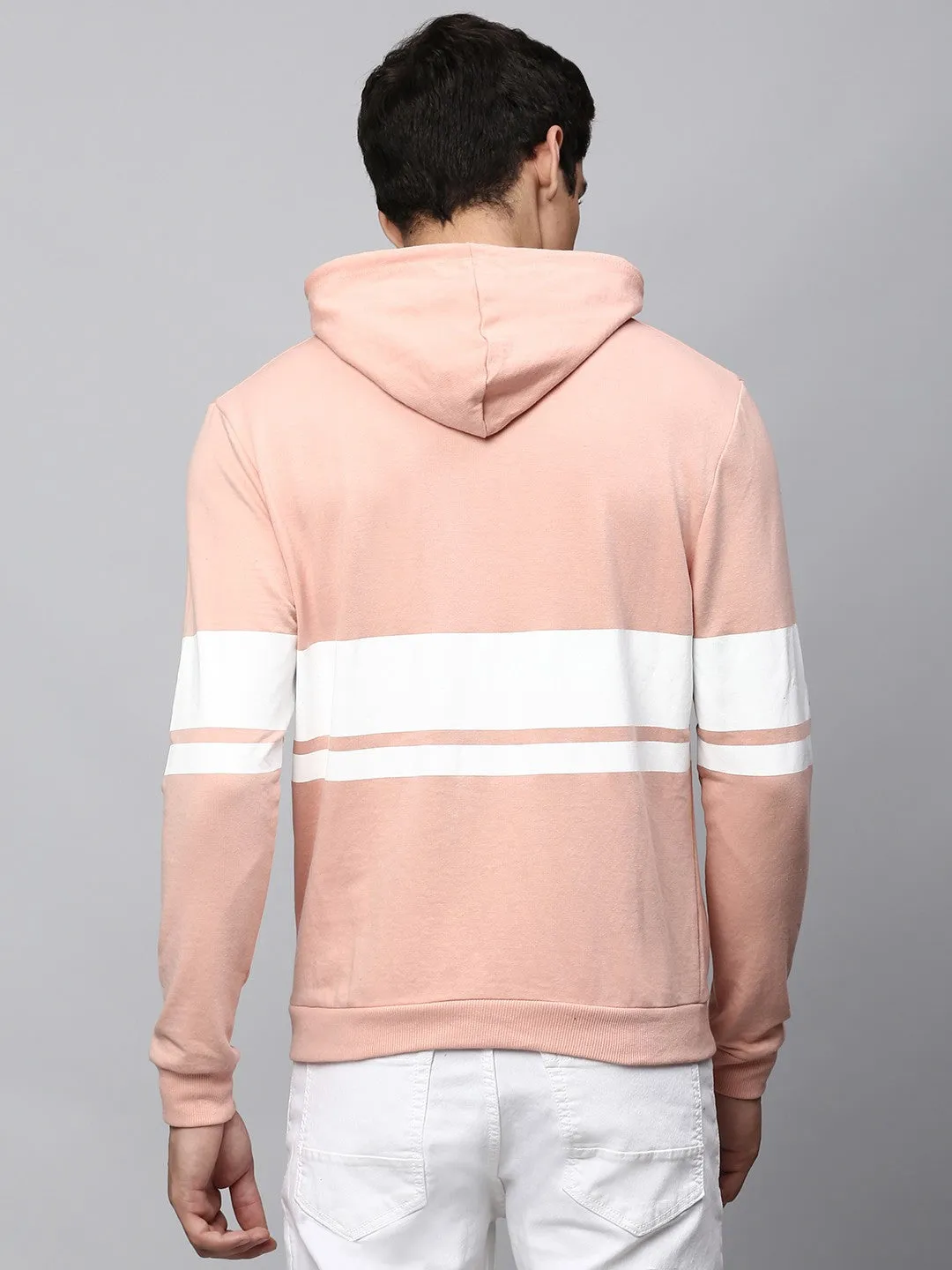 Mens Long-Sleeve Hoodie - Lightweight Casual Winterwear  (Pink)