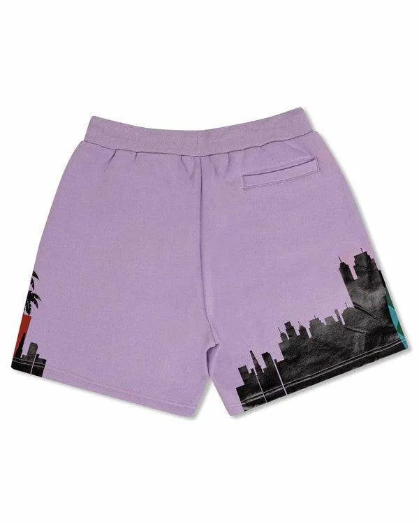 Mens Mandatory Lavender Vacation Graphic Shorts