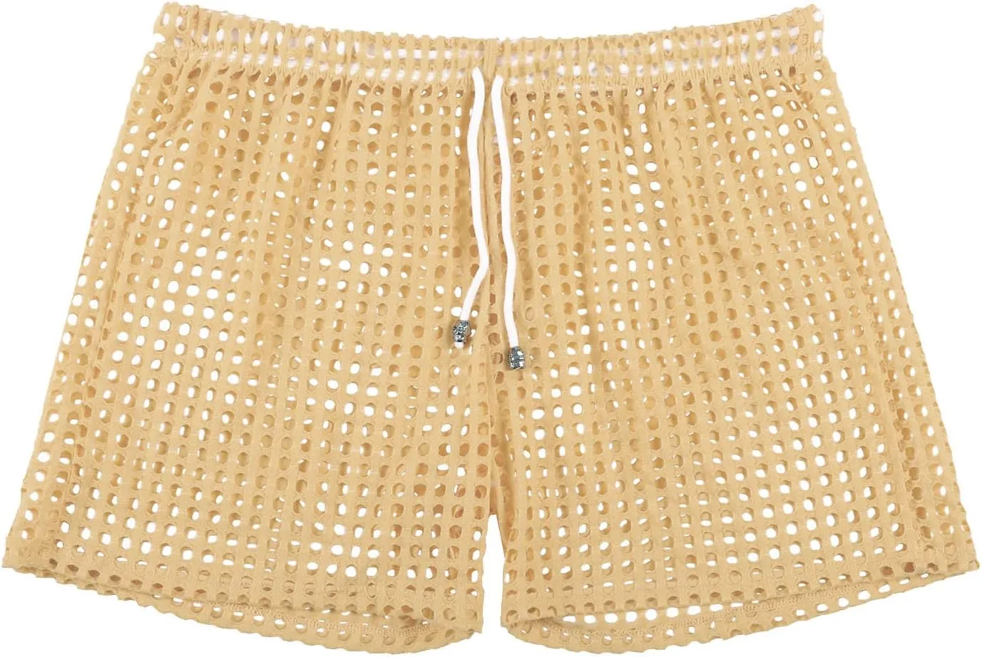 Men's Mesh Fishnet Boxer Briefs See-Through Sexy Low Waist Drawstring Underwear Ultra Breathable Male Erotic Lingerie