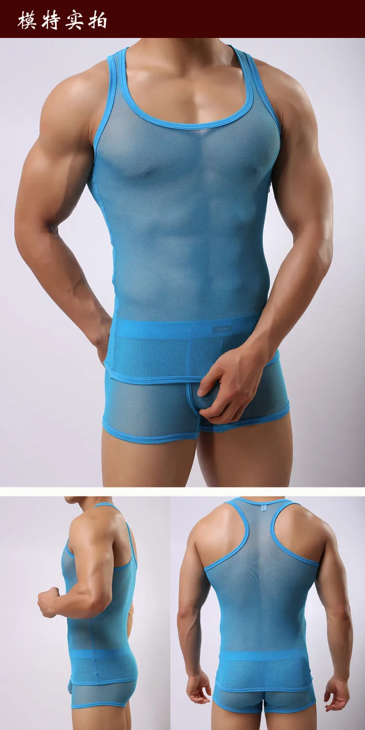 Men's Mesh Sports Vest & Shorts Set