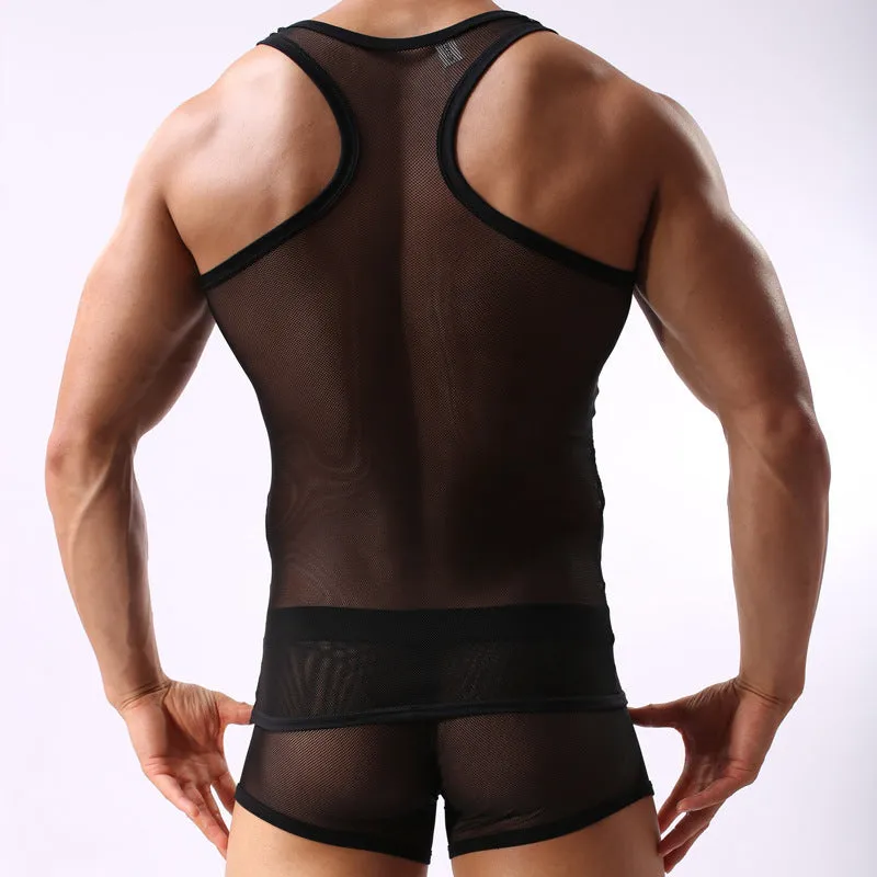 Men's Mesh Sports Vest & Shorts Set